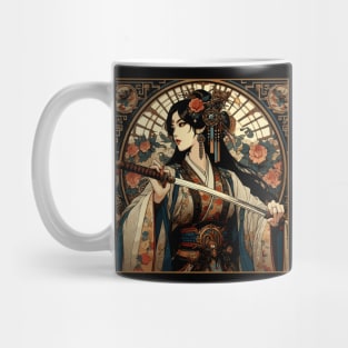 Chinese Sword Fighter in an Art Deco Style Mug